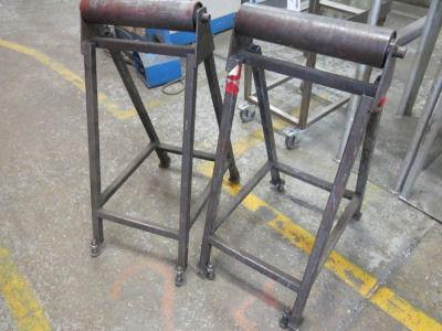 Pair of Bespoke 15.5" Machine Roll Trestles. Size Approx Height 1m.