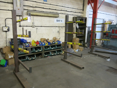 Cantilever Metal Material Rack with 3 Uprights & 4 Arms. H200 x D100cm