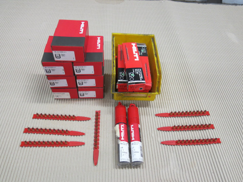 Quantity of Hilti Accessories to Include: 7 x Boxes of X-U22MXZ Nails, 7 x Boxes of DX Cartridges & 5 x Hilti Drill Bits.