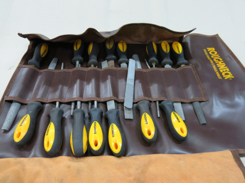 Set of 15 Roughneck Metal Files in Leather Carry Case.