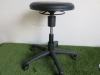 2 x Artikel Black Faux Leather Laboratory Height Adjustable Stools, Model 9468H. - 2