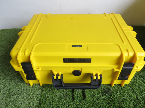 Hard Yellow Plastic Flight Case. Size 45 x 53 x 21cm.