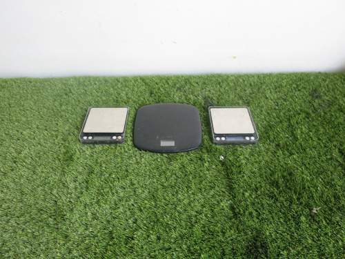 3 x Digital Scales (2 500g x 0.1g, 3kg x 1g).