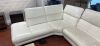 White Leather Corner Sofa with 2 Reclining Seats - 2