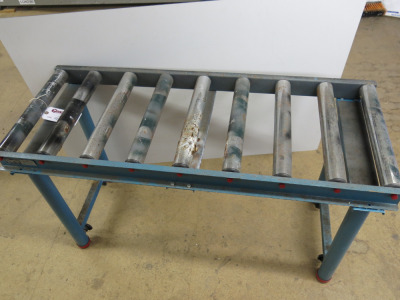 Clarke Metal Roller Table on Adjustable Legs. Size H56cm x W110cm.