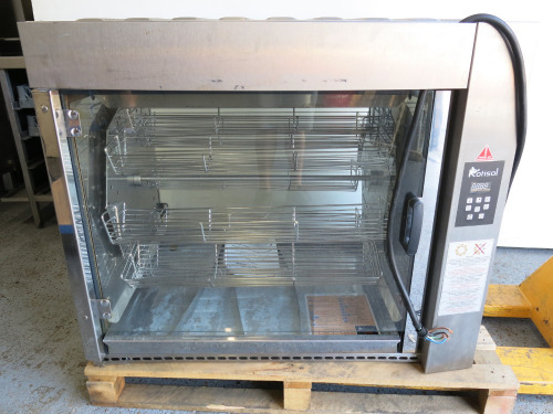 Rotisol Double Door Oven Rotisserie Roaster Oven, Model FBP8.720, S/N8323/20, 3 Phase. Comes with 8 Baskets & Instruction Manual. Size H90 x W110 x D70cm.