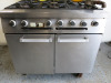 Commercial 6 Ring Gas Range Oven, Size H88 x W90 x D78cm. - 2