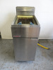 Moffat Fastfri Twin Basket Gas Deep Fat Fryer, Model FF18, S/N 1681676. Size H108 x W40 x D75cm.