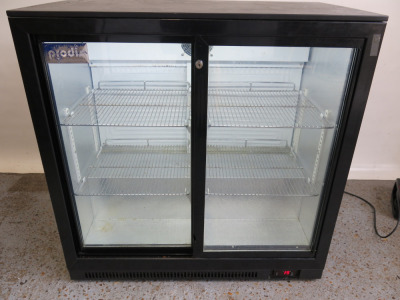 Prodis Sliding 2 Door Back Bar Chiller, Model NT2BS, Size H90 x W90 x D50cm