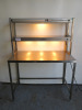 Stainless Steel Prep Table with Double Heated Chef Gantry, Size H163 x W121 x D61cm.