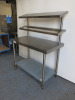 Vogue Stainless Steel Prep Table with Shelf Under, Chef Gantry with GN Pan Storage, Size Overall H148 x W120 x D60cm. - 2