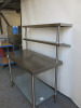 Vogue Stainless Steel Prep Table with Shelf Under, Chef Gantry with GN Pan Storage, Size Overall H148 x W120 x D60cm. - 2