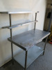 Vogue Stainless Steel Prep Table with Shelf Under, Chef Gantry with GN Pan Storage, Size Overall H148 x W120 x D60cm. - 4