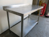 Stainless Steel Prep Table with Part Splash Back, Size H75 x W120 x D60cm. - 3