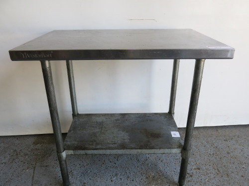 Stainless Steel Prep Table with Shelf Under, Size H90 x W91x D61cm.