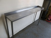 Narrow Stainless Steel Prep Table with Removable Top, Size H95 x W150 x D29cm - 2