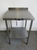 Stainless Steel Table with Shelf Under, Size H85 x W60 x D65cm.