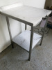 Stainless Steel Table with Shelf Under, Size H85 x W60 x D65cm. - 2