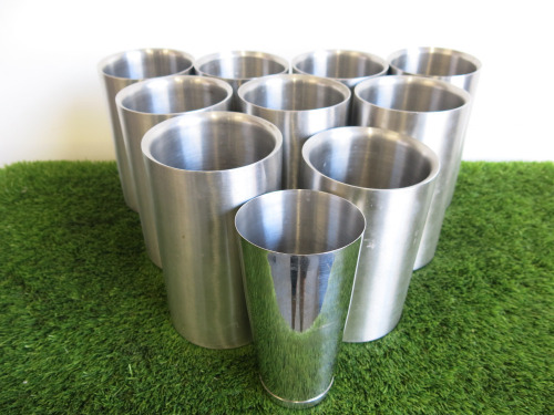 9 x Stainless Steel Wine & Champagne Coolers.