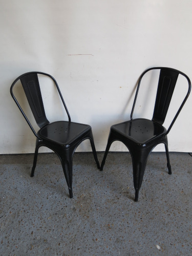 Pair of Black Metal Café/Bistro Chairs.