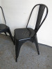 Pair of Black Metal Café/Bistro Chairs. - 2