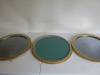 3 x Round Mirror in Gold Coloured Frame. Size Dia 50cm. - 3