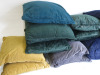 16 x Assorted Colour Cushions to Include: 4 x Blue, 4 x Gold, 5 x Green, 2 x Grey & 1 x Teal. Size 45 x 45cm. - 2