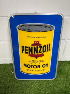 Pennzoil Motor Oil Illuminated Advertising Sign. Size H60 x W40cm.