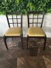 21 x Restaurant Dining Chairs in Dark Wood and Upholstered in Gold Coloured Faux Leather. - 8