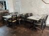 22 x Restaurant Dining Chairs in Dark Wood and Upholstered in Silver Coloured Faux Leather. - 5