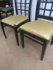 21 x Restaurant Dining Chairs in Dark Wood and Upholstered in Gold Coloured Faux Leather. - 6