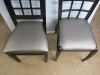 22 x Restaurant Dining Chairs in Dark Wood and Upholstered in Silver Coloured Faux Leather. - 9