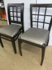 22 x Restaurant Dining Chairs in Dark Wood and Upholstered in Silver Coloured Faux Leather. - 11