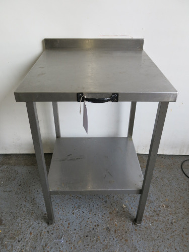 Stainless Steel Table with Shelf Under. Size H85 x W60 x D65cm.