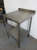 Stainless Steel Table with Shelf Under. Size H85 x W60 x D65cm. - 3