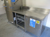 Winterhalter Commercial Pass Through Dishwasher, Model PT-M, S/N 3007294, Size H221 x W61 x D80 ,YOM 2014. Comes with 2 Trays & In or Out Stainless Steel Table, Size H85 x W140 x D80cm. - 2