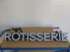 LED Lit Rotisserie Sign on Blue Metal Box Frame. Size H11 x W86 x D10cm. NOTE: requires led driver.