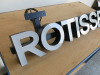 LED Lit Rotisserie Sign on Blue Metal Box Frame. Size H11 x W86 x D10cm. NOTE: requires led driver. - 2