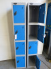 2 x Probe 4 Door Single Upright Lockers in Blue & Grey with 2 x Keys. - 3