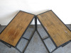 Pair of Harbour Housewares Metal Framed Wood Top Side Tables, Size H75 x W90 x D47cm. - 6