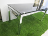 Chrome Framed & Glass Top Coffee Table, Size H49 x W100 x D50cm. - 2