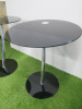 2 x Round Glass Top Side Tables on Chrome Pedestal. Size H58 x Dia 50cm. - 3