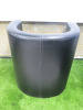 4 x Staples Black Faux Leather Reception Tub Chairs. Size H75 x W70cm. - 4