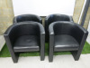 4 x Staples Black Faux Leather Reception Tub Chairs. Size H75 x W70cm.