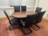 Darkwood Board Room Table, Size H69 x W77 x D98cm & Dark Wood 2 Door Credenza, Size H72 x W80 x D43cm. - 2