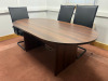 Darkwood Board Room Table, Size H69 x W77 x D98cm & Dark Wood 2 Door Credenza, Size H72 x W80 x D43cm. - 4