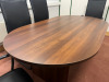 Darkwood Board Room Table, Size H69 x W77 x D98cm & Dark Wood 2 Door Credenza, Size H72 x W80 x D43cm. - 7
