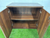 Darkwood Board Room Table, Size H69 x W77 x D98cm & Dark Wood 2 Door Credenza, Size H72 x W80 x D43cm. - 9