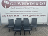 6 x Cantilever Metal Framed Black Faux Leather Board Room Chairs.