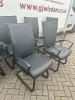 6 x Cantilever Metal Framed Black Faux Leather Board Room Chairs. - 2